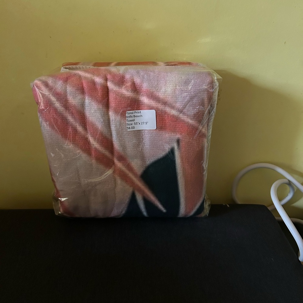 Pink and Black Drifit Beach Towel